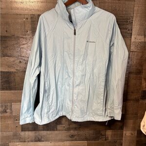Columbia Lightweight Light Blue Hooded Packable Jacket Women’s 3X